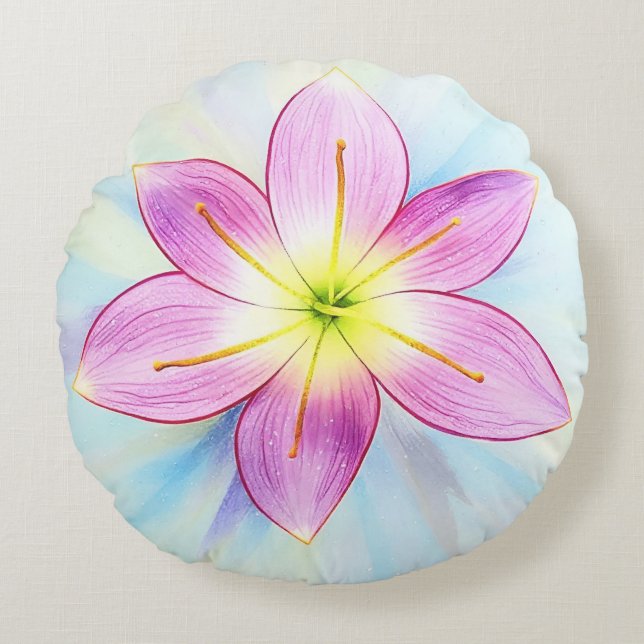 Almofada Redonda Travesseiro redondo Rain Lily (Frente)