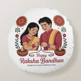 Almofada Redonda Travesseiro Redondo Raksha Bandhan