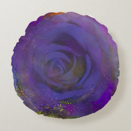 Almofada Redonda Travesseiro redondo Rosa de meia-noite mística