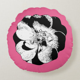 Almofada Redonda Travesseiro redondo, rosa e monocromático