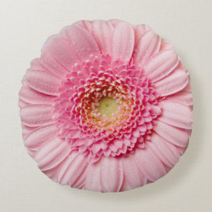 Almofada Redonda Travesseiro redondo Rosa Gerbera Daisy Flower