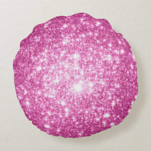 Almofada Redonda Travesseiro Redondo Rosa Lavanda com Estrelas