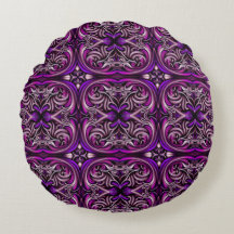 Travesseiro redondo roxo e azul