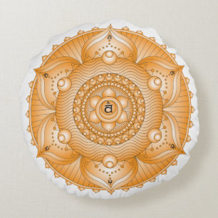 Almofada Redonda Travesseiro Redondo Sacral Chakra Mandala