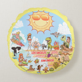 Almofada Redonda Travesseiro redondo SoCal Poufs