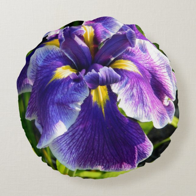 Almofada Redonda Travesseiro redondo Sunny Purple Iris (Verso)