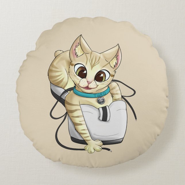 Almofada Redonda Travesseiro redondo Turq (Frente)