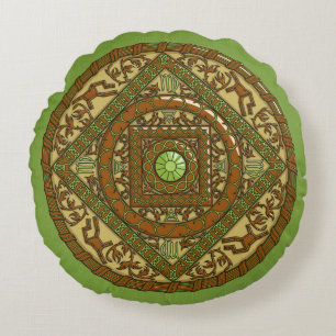 Almofada Redonda Travesseiro redondo Virgo Mandala