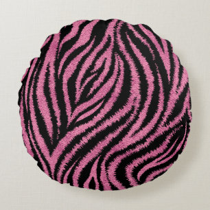 Almofada Redonda  travesseiro redondo "Zebra rosa"
