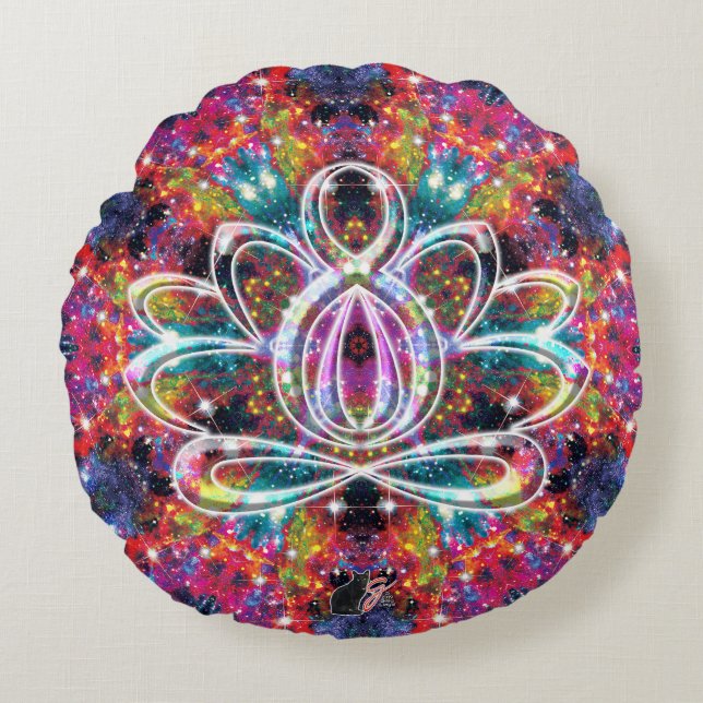 Almofada Redonda Travesseiro redondo Zen Lotus (Frente)