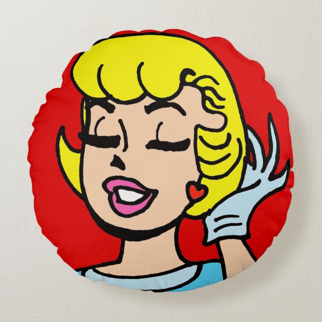 Almofada Redonda Travesseiro Retro Comic Strip (Frente)