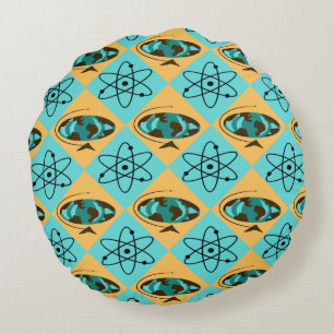 Almofada Redonda Travesseiro Retro Harlequin Globe Trotter