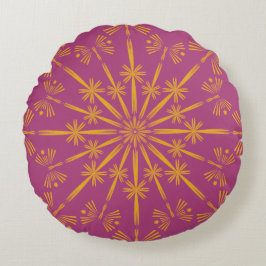 Almofada Redonda Travesseiro Retro Mandala Boysenberry Round