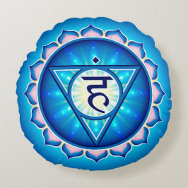 Almofada Redonda Travesseiro Round Chakra Vishuddha Yoga