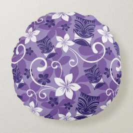 ALMOFADA REDONDA TRAVESSEIRO ROUND LUAU TIKI PADRÃO (PURPLE)