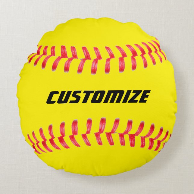Almofada Redonda Travesseiro Softball Personalizado (Frente)