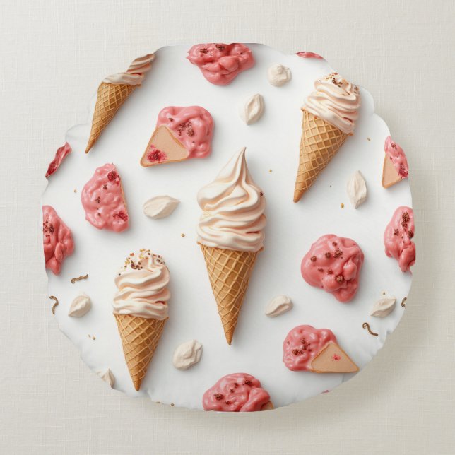 Almofada Redonda travesseiro sorvete (Frente)