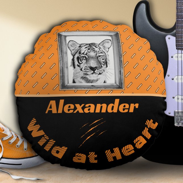 Almofada Redonda Travesseiro Tiger Personalizado (Criador carregado)