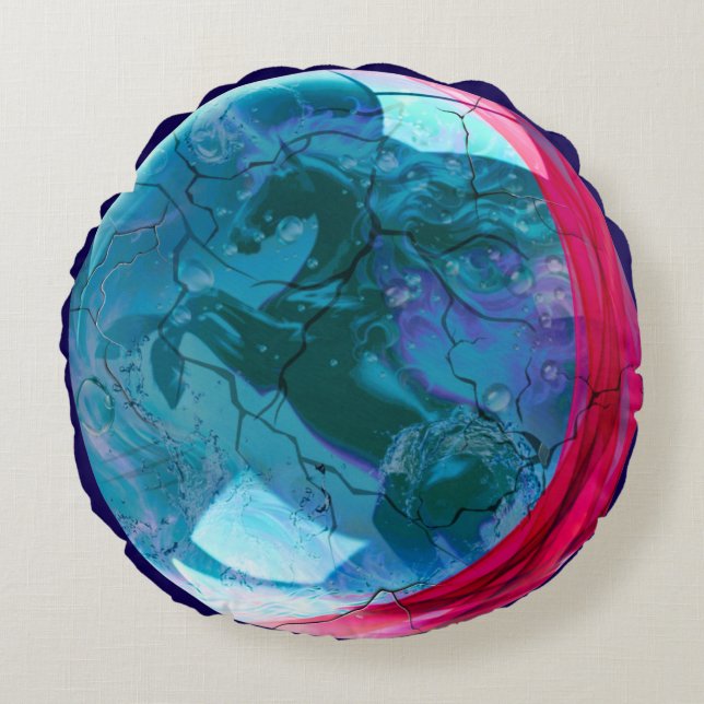 Almofada Redonda Travesseiro Unicorn Bubble (Frente)