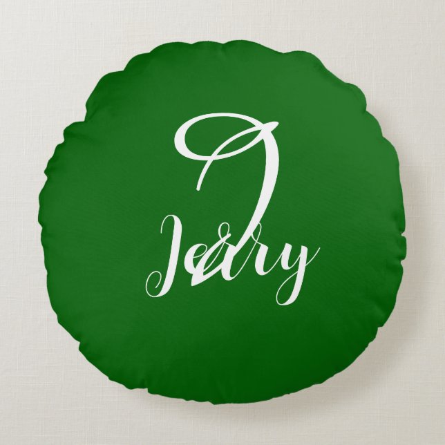 Almofada Redonda Travesseiro Verde Emerald Personalizado (Frente)