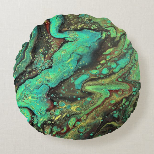 Almofada Redonda Travesseiro Verde Negra Yakety 2 (Frente)