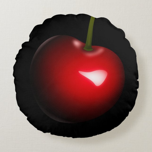 Almofada Redonda Travesseiro Vermelho Preto Redondo - Escolher Cor (Frente)