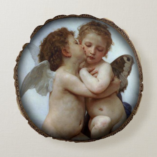 Almofada Redonda Travesseiros antigos redondos da arte (Frente)