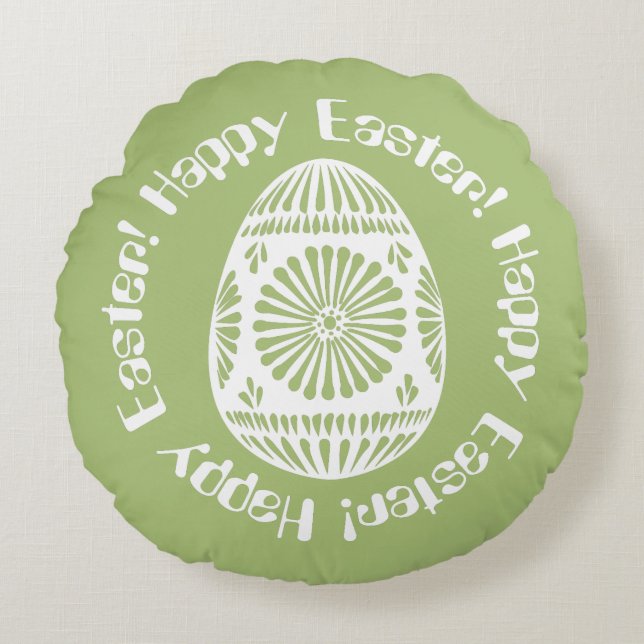 Almofada Redonda Travesseiros decorativos de Ovos de Páscoa (Frente)