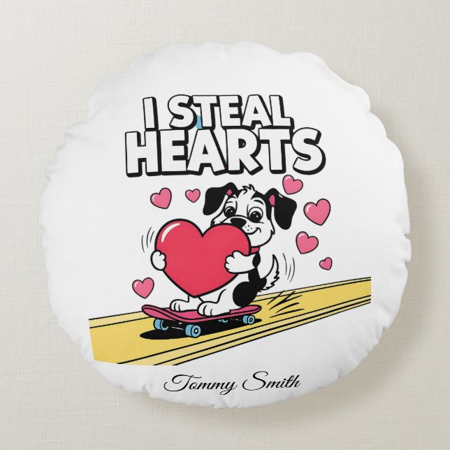 Almofada Redonda Travesseiros modernos de Namorados sentimental par (Frente)