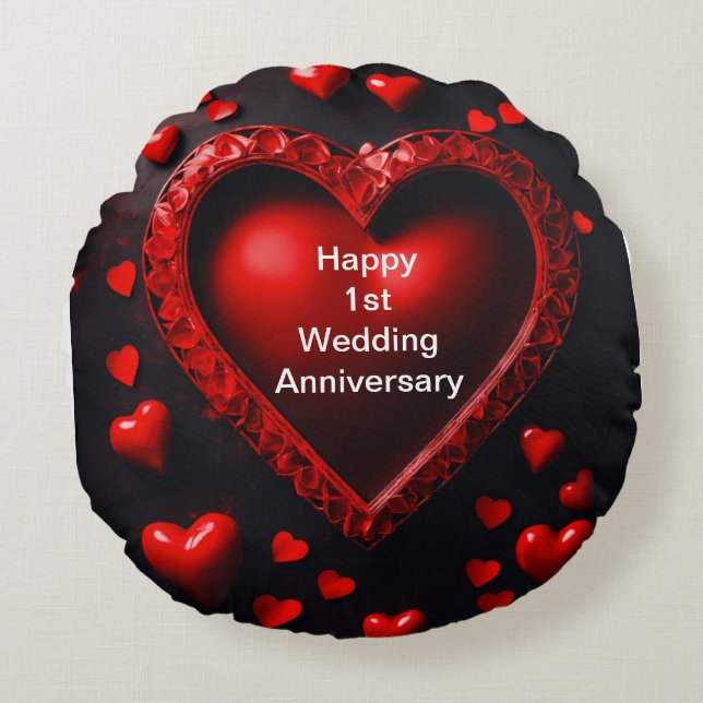 Almofada Redonda Travesseiros Redondos do Amor: Celebrem Sua Casaçã (Frente)