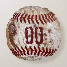 Almofada Redonda Travesseiros sujos redondos do basebol do NÚMERO