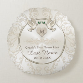 Almofada Redonda Travesseiros Wedding personalizados monograma dos