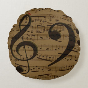 Almofada Redonda Treble Clef Bass