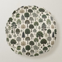 Almofada Redonda Trees Pattern