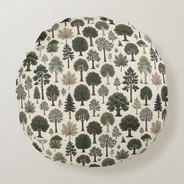 Almofada Redonda Trees Pattern (Frente)