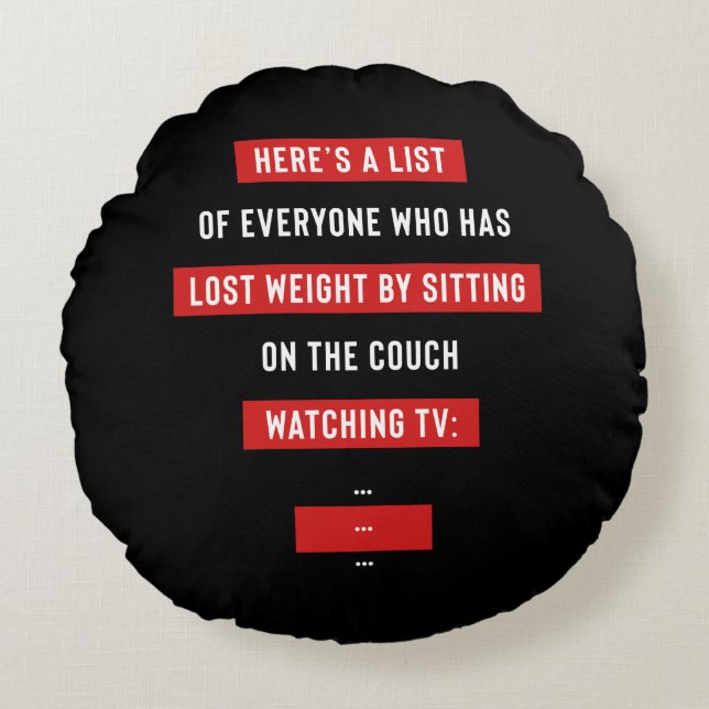 Almofada Redonda Treino Engraçado de Fitness Piada Inspiradora (Frente)