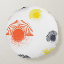 Almofada Redonda Trendência, divertida, viva, legal, geométrica cir