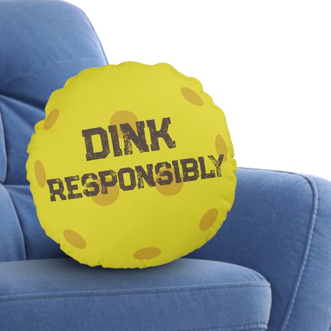 Almofada Redonda Trendy Classic Pickleball Funny Dink Responsável (Criador carregado)