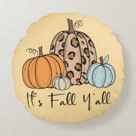 Almofada Redonda Trendy Fall Pumpkin | "É Queda Y'all" Cotação