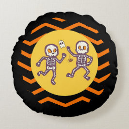 Almofada Redonda Trendy Halloween Spooky Dancing Skeletons