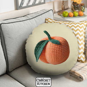 Almofada Redonda Trendy Minimal Modern Amigurumi Crochet Peach