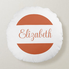 Almofada Redonda Trendy Terracotta Orange Nome manuscrito