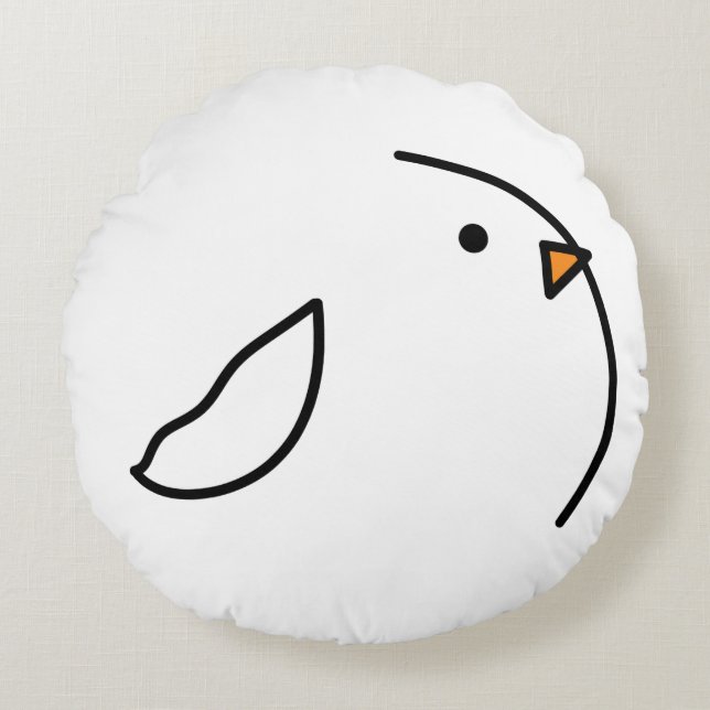 Almofada Redonda Três aves no arame (Frente)