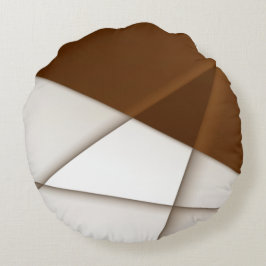 Almofada Redonda Triângulo bege deslizante com sombra, estilo suave