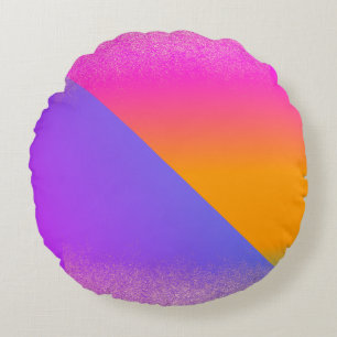 Almofada Redonda Triângulo de Neon Geométrico Moderno