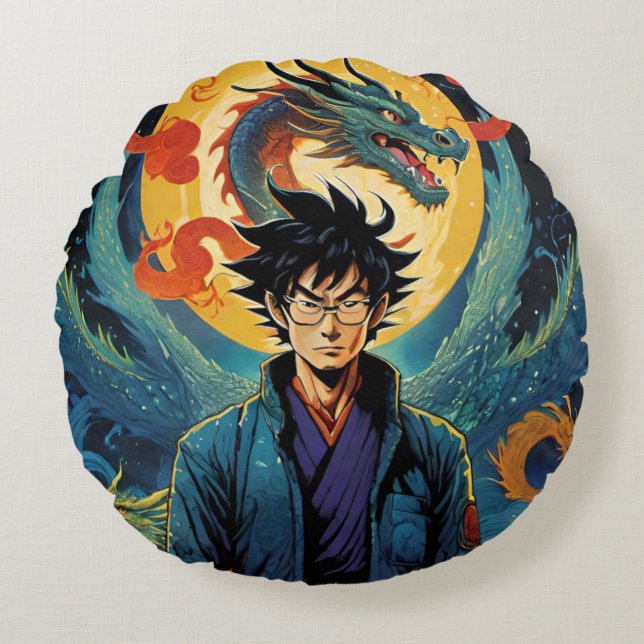 Almofada Redonda Tributo a Akira Toriyama (Frente)