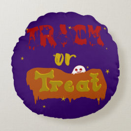 Almofada Redonda Trick or Treat Engraçado Boo Dia das Bruxas
