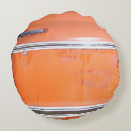 Almofada Redonda trim prateado de carro antigo laranja