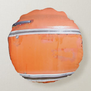Almofada Redonda trim prateado de carro antigo laranja