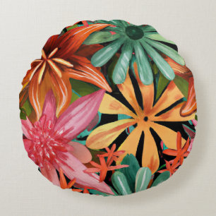 Almofada Redonda tropical/havaiano/floral/floral
